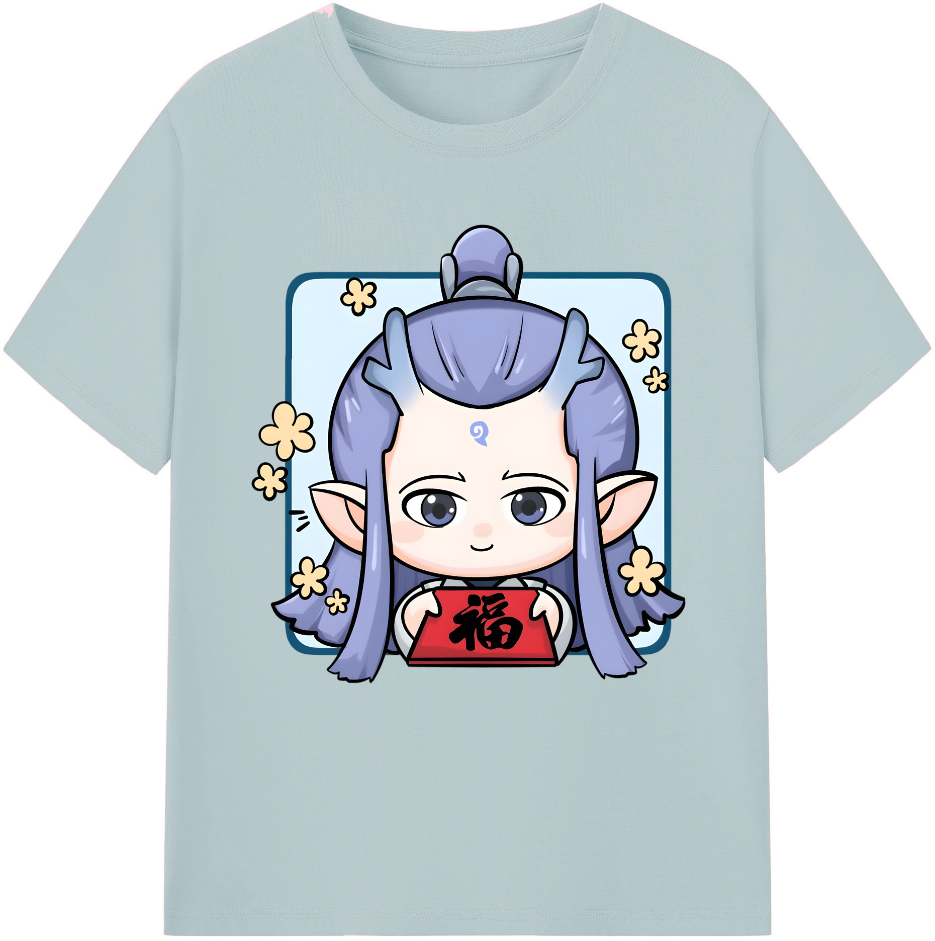 （画像用） Ne Zha 2 ナタ 魔童の大暴れ 綿100％半袖Tシャツ（フロントプリント）